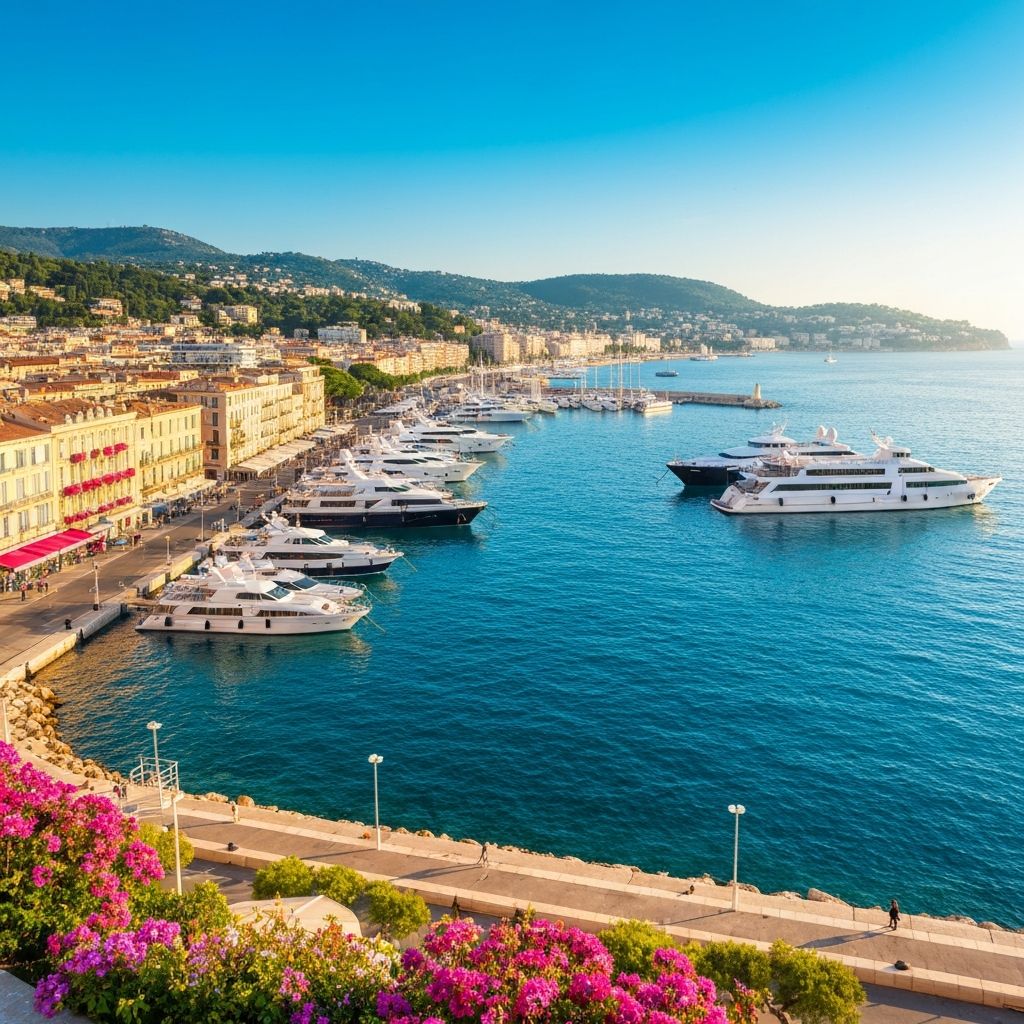 Cannes port from the sea