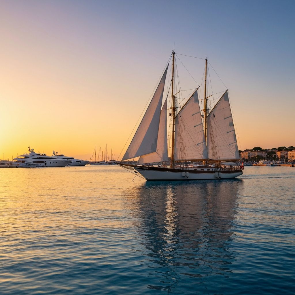 Elegant boat in Cannes
